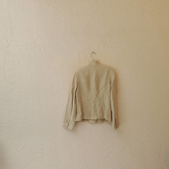 Brooks Brothers Beige 100% Irish Linen Stand Up Collar Single Breasted Blazer 14 - Picture 5 of 11